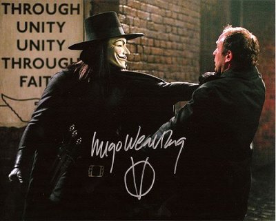 V for Vendetta cast signed Hugo Weaving
