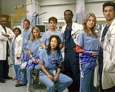 Gray's Anatomy cast signed by 9