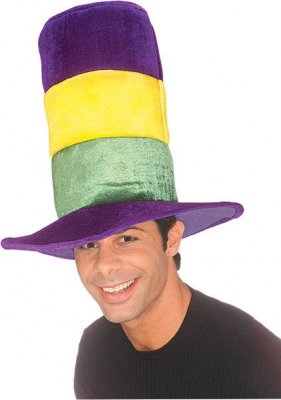 Mardi Gras Tri-Color Top Hat
