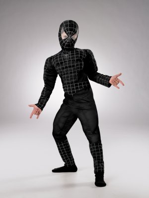 Child Deluxe Black Muscle Spider-Man 7-8