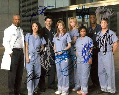 Grays Anatomy cast signed by 8