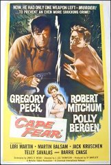 Cape Fear Gregory Peck Robert Mitchum 1962 ORIGINAL LINEN BACKED 1SH