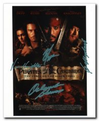 Pirates of the Caribbean Curse of the Black Pearl Johnny Depp Orlando Bloom Keira Knightly & Geoffr