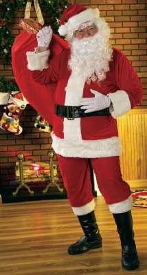 Extra Large Rubie Velour Santa Suit + Free Glasses