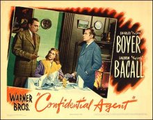 Confidential Agent Charles Boyer Lauren Bacall pictured