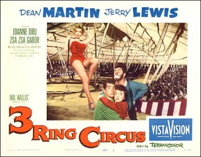 3 Ring Circus Dean Martin Jerry Jewis Zsa Zsa Gabor Joanne Dru all pictured