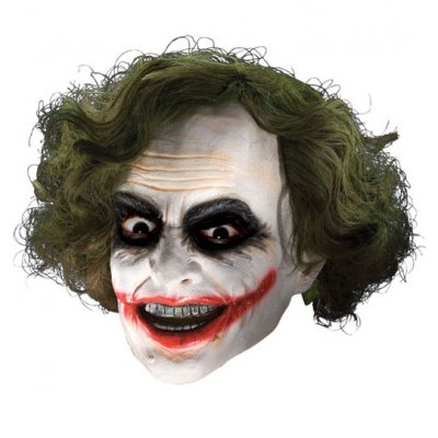 Dark Knight Joker Adult Vinyl Mask with Hair