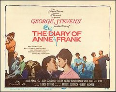 DIARY OF ANNE FRANK card from the 1959 movie. Staring Mille Perkin, Shelly Winters