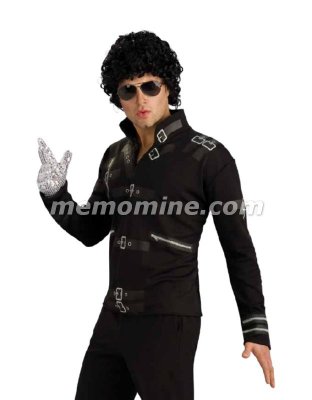 Michael Jackson BAD BLACK BUCKLE JACKET Adult Costume PRE-SALE