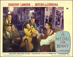 Medal for Benny Dorothy Lamour Arturo Cordova both pictured Lamour sitting