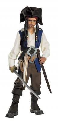 Disney Child Jack Sparrow Deluxe Costume 10-12