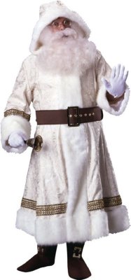 Old Time Santa Suit w/Hood + Free Glasses and Gloves