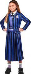 Wednesday Nevermore Student Academy Girl's Uniform Costume, Blue, Medium