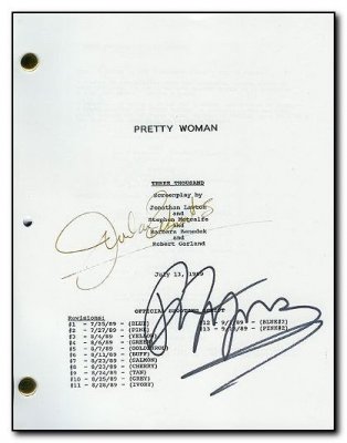 Pretty Woman signed script Julia Roberts Richard Gere