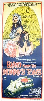 Blood from the Mummy's Tomb Hammer Film Andrew Keir Valerie Leon Australian stone litho 1972