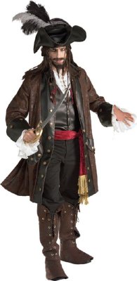 Captain Jack Sparrow Adult Costume Pirates of the Caribbean STD