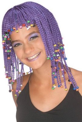 Purple Caribbean Rows Wig