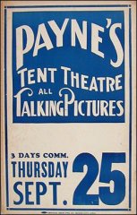 Payne's Tent Theater Late 20's Early 30's Blue
