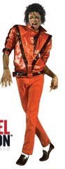 Michael Jackson RED THRILLER DELUXE 4 Pocket Pleather Jeans Adult Costume PRE-SALE