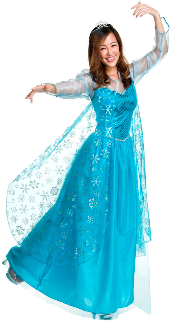 Frozen Elsa Style Ice Queen Adult Deluxe Costume - Click Image to Close