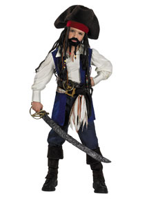 Pirate of Caribbean Captain Jack Costume Size 4-6