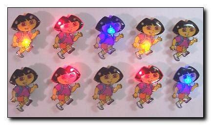 Dora the Explorer Flashing LED lapel pins multi-lighted one color - Click Image to Close