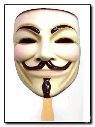 V for Vendetta Guy Fawkes mask used promote the movie. Purchased from Collector. Mint Never Used. - Click Image to Close