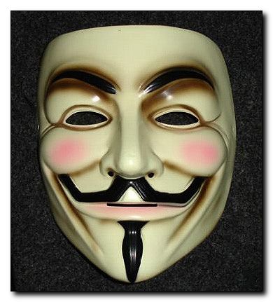 V for Vendetta Guy Fawkes mask as received at WonderCon 2006 purchased from Collector Mint Never Use - Click Image to Close