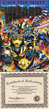 Wizard X-Men Special Gold Edition + trading card, signed by artist Andy Kubert - Click Image to Close
