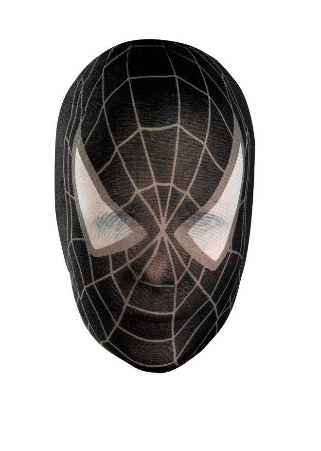 Black suited Spider-Man Nylon Mask - Click Image to Close