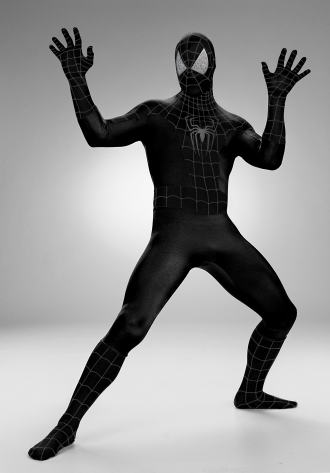 Black Suited Deluxe Rental Movie Quality Spider-Man costume - Click Image to Close