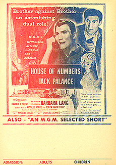 HOUSE OF NUMBERS Jack Palance Barbara Lang