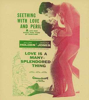 LOVE IS A MANY SPLENDORED THING William Holden, Jenifer Jones - Click Image to Close