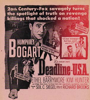 DEADLINE USA Hummphry Bogart, Ethel Barrymore - Click Image to Close