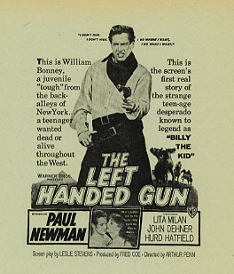 LEFT HANDED GUN Paul Newman - Click Image to Close