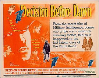 DECISION BEFORE DAWN card set from the 1951 movie