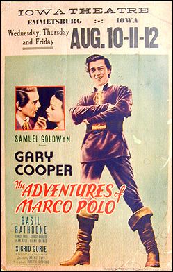 Adventures of Marco Polo Gary Cooper Basil Rathbone