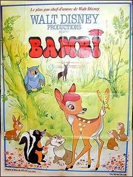 Bambi French Poster Disney approx 46 x 60