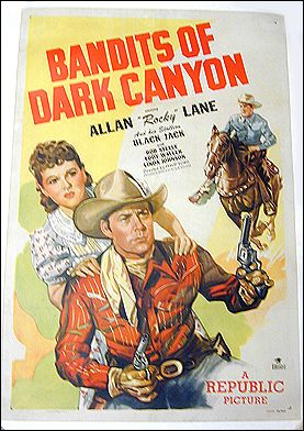 Bandits of Cedar Canyon Rocky Lane 1948 ORIGINAL POSTER LINEN BACKED 1SH