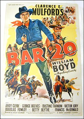 Bar 20 William Boyd 1943 ORIGINAL POSTER LINEN BACKED 1SH - Click Image to Close