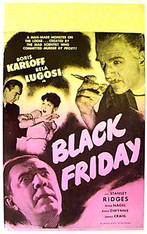 BLACK FRIDAY Boris Karloff, Bela Lugosi