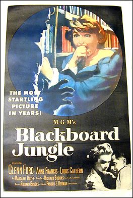 Blackboard Jungle Glen Ford 1955 ORIGINAL POSTER LINEN BACKED 1SH - Click Image to Close