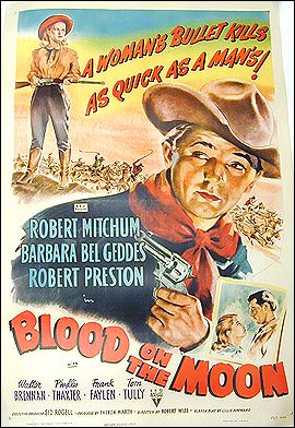 Blood on the Moon Robert Mitchum 1948 ORIGINAL LINEN BACKED 1SH
