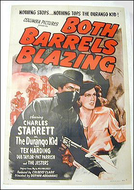 Both Barrels Blazing Charles Starlett 1945 ORIGINAL LINEN BACKED 1SH - Click Image to Close