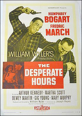 Desperate Hours Humphry Bogart 1955 ORIGINAL LINEN BACKED 1SH - Click Image to Close