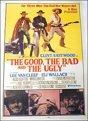 Good The Bad The Ugly all English Indian ORIGINAL LINEN BACKED 1SH