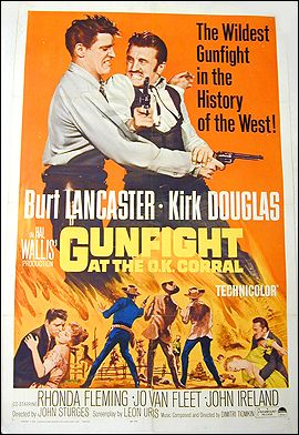 Gunfight At the O.K. Corral Kirt Douglas 1957 ORIGINAL LINEN BACKED 1SH