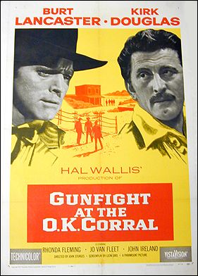 Gunfight At the O.K. Corral Kirt Douglas 1967R ORIGINAL LINEN BACKED 1SH