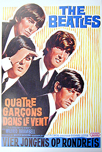 Beatles Hard Days Night approx 16x24 Belg. 70's R