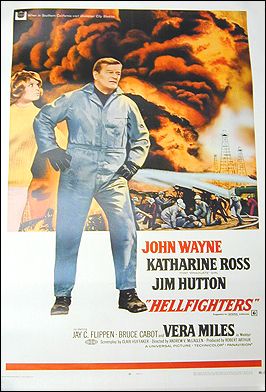 Hell Fighters 1968 John Wayne ORIGINAL LINEN BACKED 1SH
